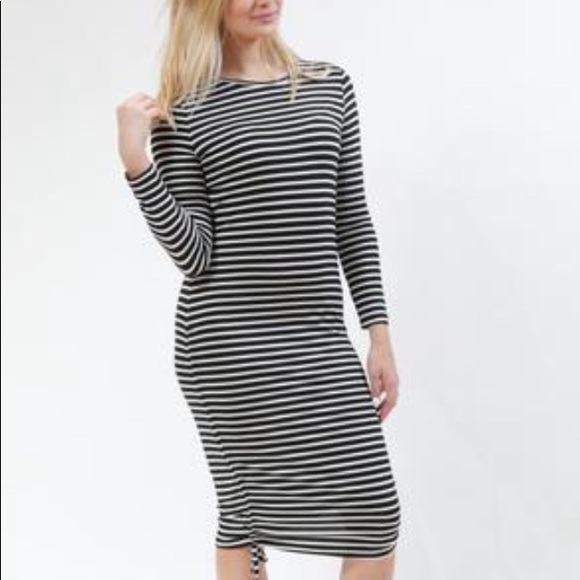 NWT Wuko Gals stripe knit dress with side ties - Picture 2 of 2